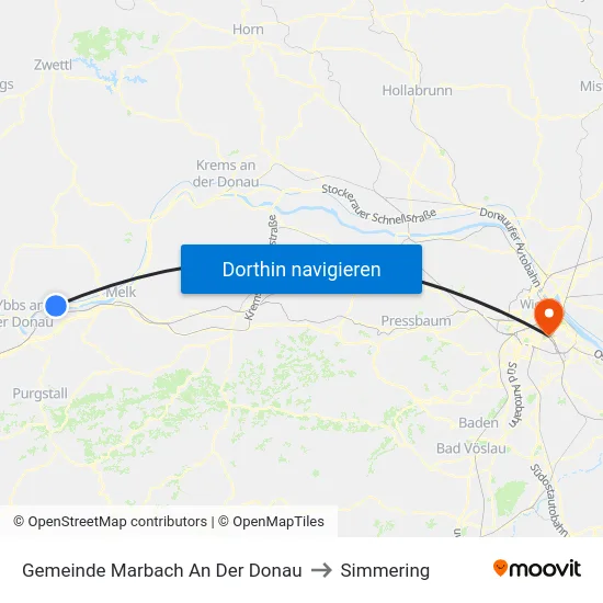 Gemeinde Marbach An Der Donau to Simmering map