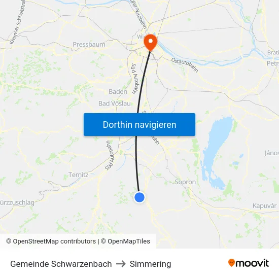 Gemeinde Schwarzenbach to Simmering map