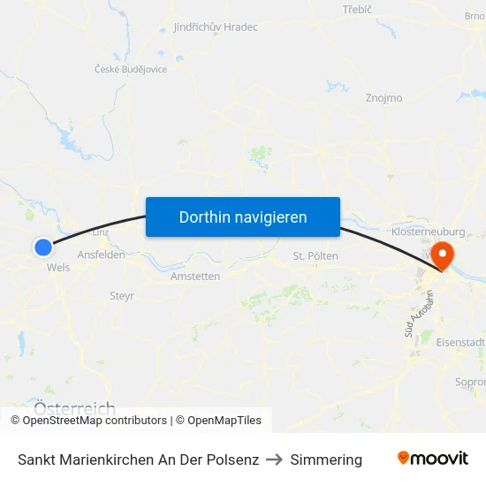 Sankt Marienkirchen An Der Polsenz to Simmering map