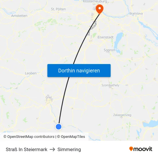 Straß In Steiermark to Simmering map
