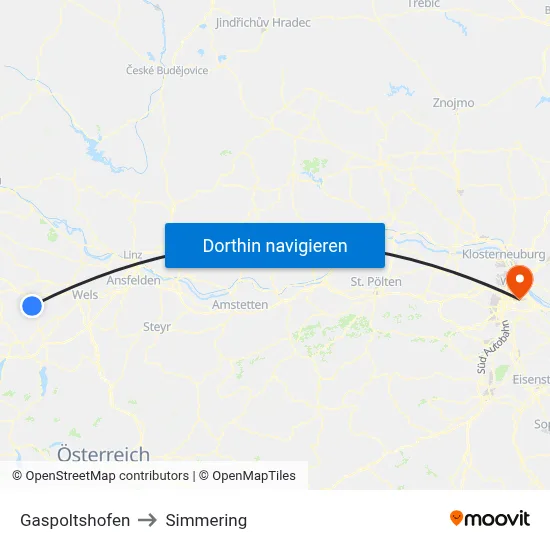Gaspoltshofen to Simmering map