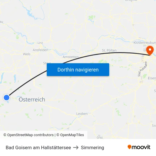 Bad Goisern am Hallstättersee to Simmering map