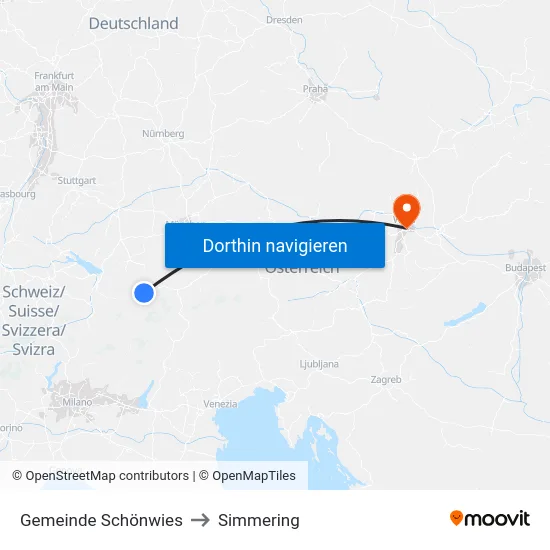Gemeinde Schönwies to Simmering map