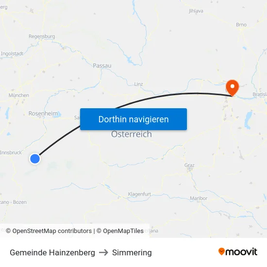 Gemeinde Hainzenberg to Simmering map