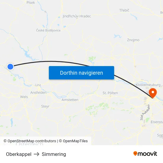 Oberkappel to Simmering map