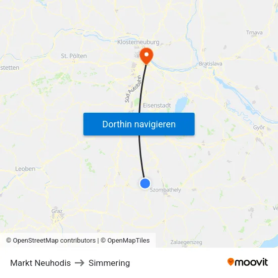 Markt Neuhodis to Simmering map