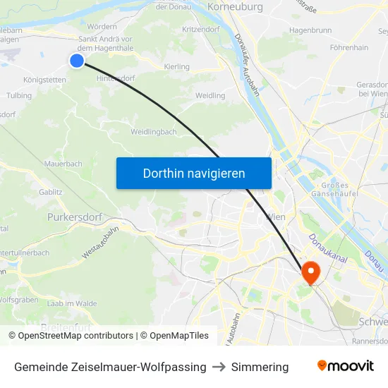 Gemeinde Zeiselmauer-Wolfpassing to Simmering map