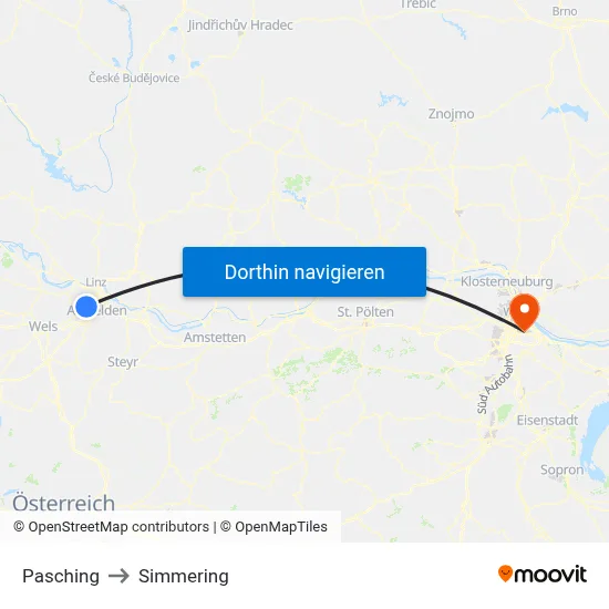Pasching to Simmering map