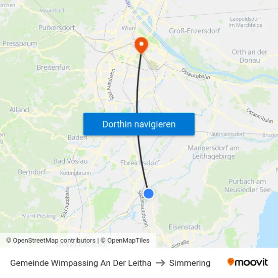 Gemeinde Wimpassing An Der Leitha to Simmering map