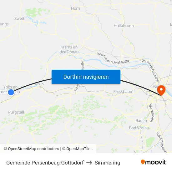 Gemeinde Persenbeug-Gottsdorf to Simmering map