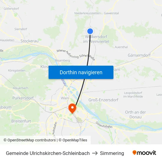 Gemeinde Ulrichskirchen-Schleinbach to Simmering map