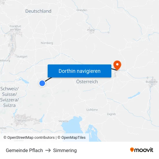 Gemeinde Pflach to Simmering map