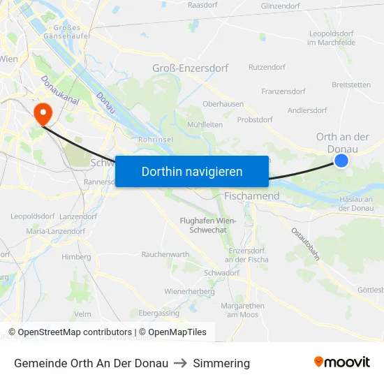 Gemeinde Orth An Der Donau to Simmering map