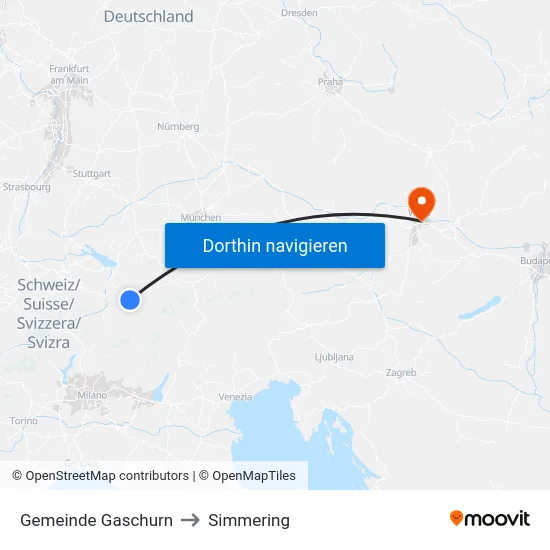 Gemeinde Gaschurn to Simmering map