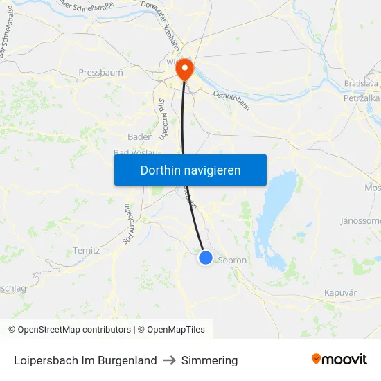 Loipersbach Im Burgenland to Simmering map