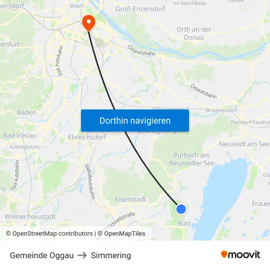 Gemeinde Oggau to Simmering map
