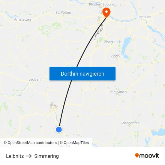 Leibnitz to Simmering map