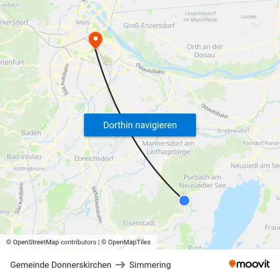 Gemeinde Donnerskirchen to Simmering map