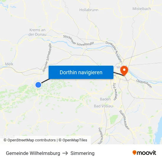 Gemeinde Wilhelmsburg to Simmering map