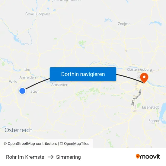 Rohr Im Kremstal to Simmering map