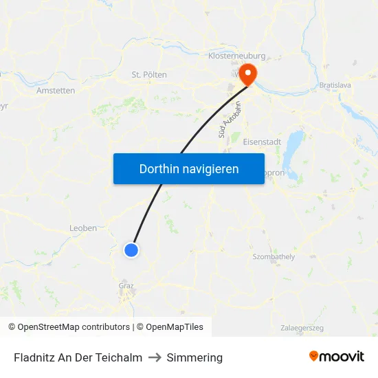 Fladnitz An Der Teichalm to Simmering map