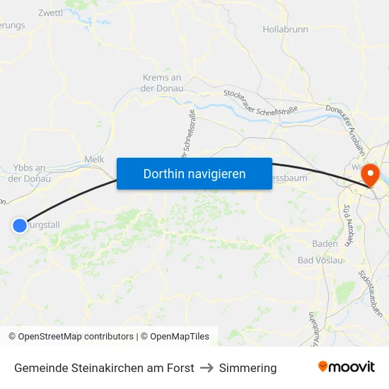 Gemeinde Steinakirchen am Forst to Simmering map