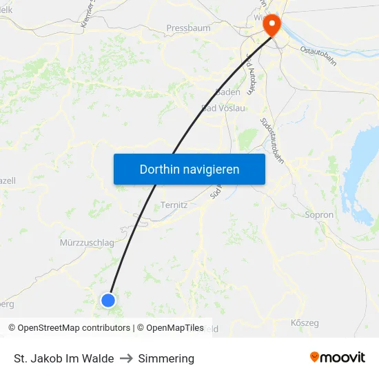 St. Jakob Im Walde to Simmering map