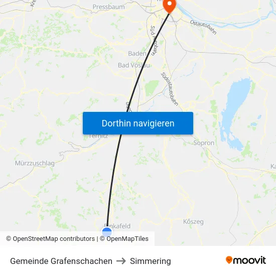 Gemeinde Grafenschachen to Simmering map