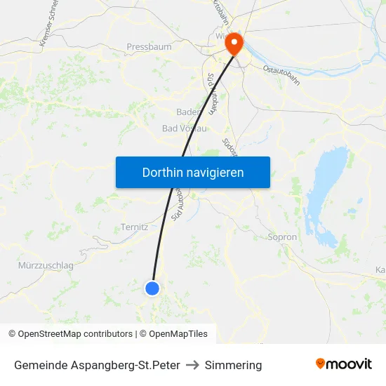Gemeinde Aspangberg-St.Peter to Simmering map