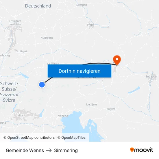 Gemeinde Wenns to Simmering map