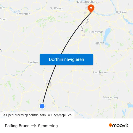 Pölfing-Brunn to Simmering map