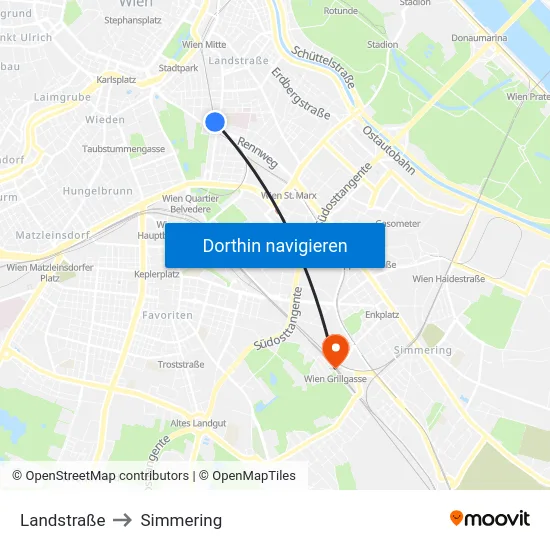Landstraße to Simmering map