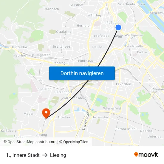 1., Innere Stadt to Liesing map