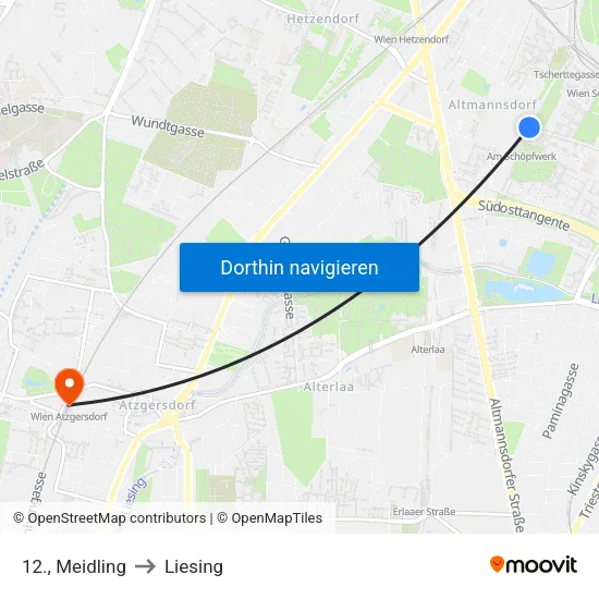 12., Meidling to Liesing map