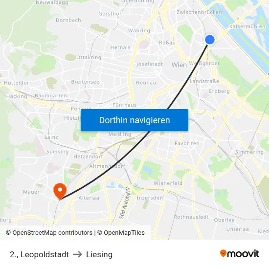 2., Leopoldstadt to Liesing map