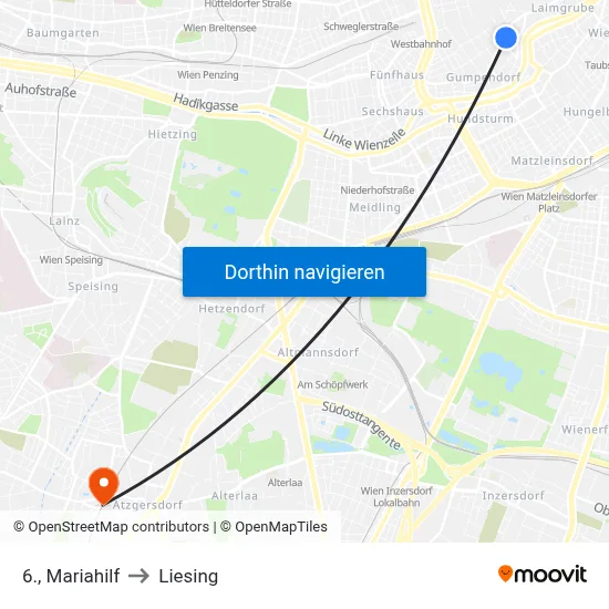 6., Mariahilf to Liesing map
