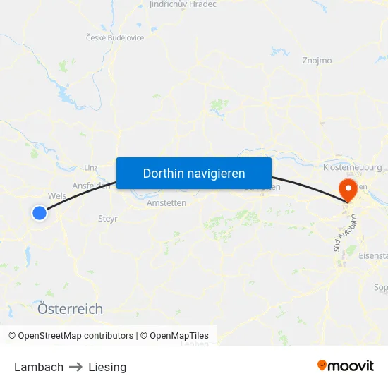 Lambach to Liesing map