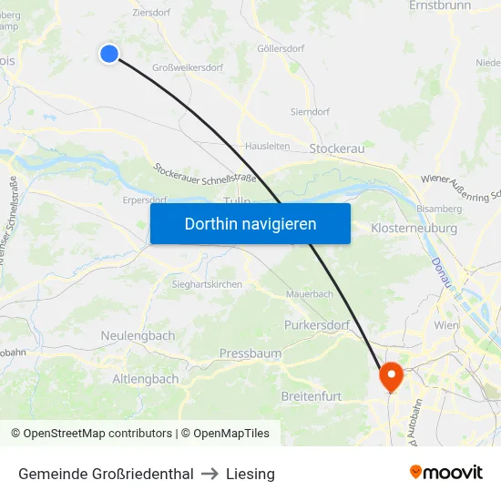 Gemeinde Großriedenthal to Liesing map