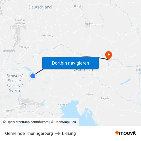 Gemeinde Thüringerberg to Liesing map