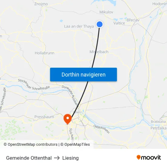 Gemeinde Ottenthal to Liesing map