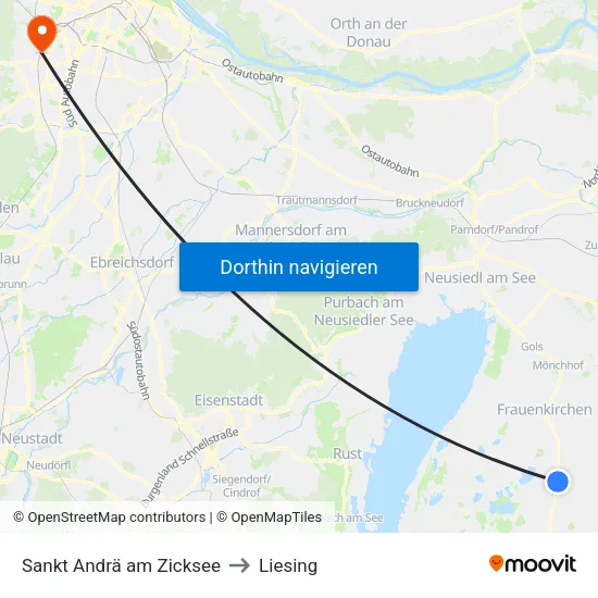 Sankt Andrä am Zicksee to Liesing map
