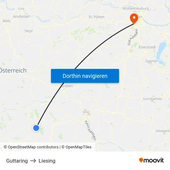 Guttaring to Liesing map