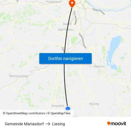 Gemeinde Mariasdorf to Liesing map