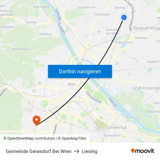 Gemeinde Gerasdorf Bei Wien to Liesing map
