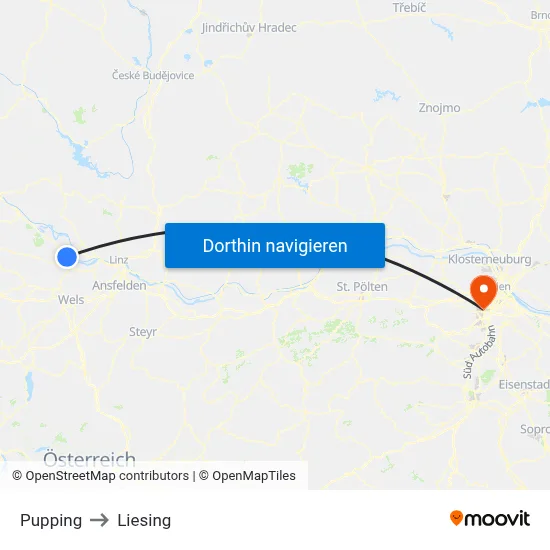 Pupping to Liesing map