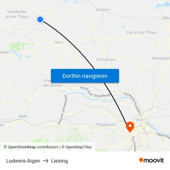 Ludweis-Aigen to Liesing map