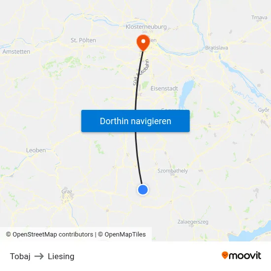Tobaj to Liesing map