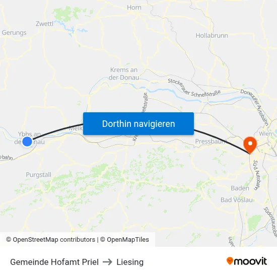 Gemeinde Hofamt Priel to Liesing map