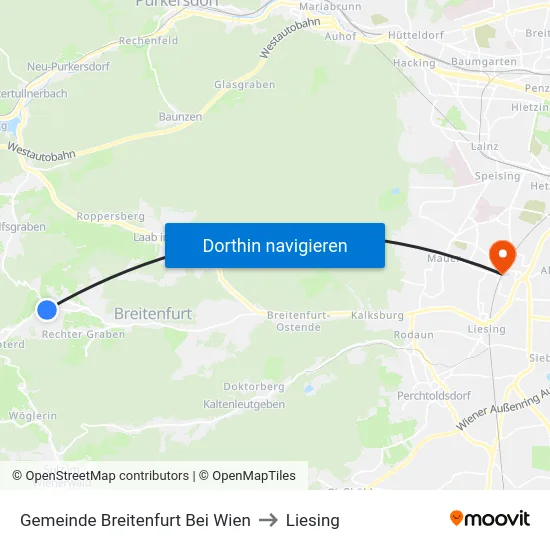 Gemeinde Breitenfurt Bei Wien to Liesing map