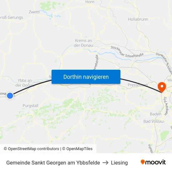 Gemeinde Sankt Georgen am Ybbsfelde to Liesing map